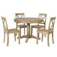 thumbnail image 2 of Kepooman Dining Table Set with 4 Chairs, 5 Piece Kitchen Table Sets for 4, Round Table and 4 Kitchen Room Chairs, Natural Wood Wash, 2 of 9