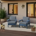thumbnail image 3 of SERWALL 2PCS Outdoor HDPE Patio Couch Sets with Cushions, Weather-Resistant Patio Furniture for Poolside, Patio, Balcony, Porch & Backyard, Blue / Grey, 3 of 8
