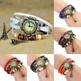 thumbnail image 2 of UDIYO Women Vintage Eiffel Tower Multilayer Braided Faux Leather Bracelet Wrist Watch, 2 of 6