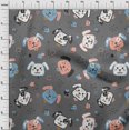 thumbnail image 4 of oneOone Rayon Gray Fabric Kawai Craft Projects Decor Fabric Printed By The Yard 56 Inch Wide-3U, 4 of 5