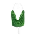 thumbnail image 1 of Gibobby de impresión para mujer Ropa sexy Rebordear Ajustable Sin mangas Sin espalda Halter Crop Top Club Vintage Tank Tops(Verde,CH), 1 of 4