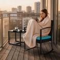 thumbnail image 3 of Homall 3 Pieces Outdoor Rocking Chairs, PE Rattan Chairs with Cushions and Coffee Table Conversation Set, 3 of 7