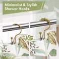 thumbnail image 7 of Bathway Gold Shower Curtain Hooks, 12PCS Minimalist Simple Double Shower Curtain Rings, Rust-Resistant Metal Shower Hooks Shower Curtain Hangers, Shower Rings for Bathroom Shower Rods Curtains, 7 of 7