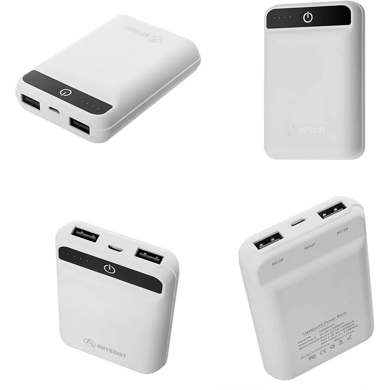Antssist Ultra-Compact 10000mAh Power Bank - Card Size Portable Charger for  iPhones, Android Phones, and More