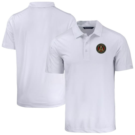 Men's-Cutter & Buck  White Atlanta United FC Big & Tall Prospect Eco Textured Stretch Recycled Polo