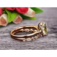 thumbnail image 4 of 10k Rose Gold Anniversary Gift Art Deco 2.05 Carat 7mm Cushion Cut Champagne Diamond Moissanite Wedding Engagement Ring With Matching Band Bridal Set, 4 of 5