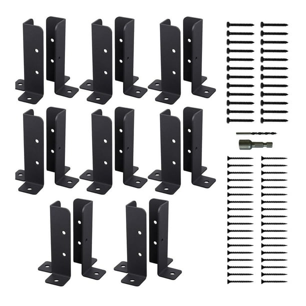 Soporte de base de poste Soporte de soporte ajustable Soporte de poste de armadura Soporte de barandilla 16 piezas