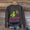 thumbnail image 2 of Certgust Sweatshirt Women Under $10 Womens Drive A Stick Halloween Witch Print Casual Sweatshirt with Fun Graphic Design, 2 of 4