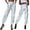 White, variant on Women's Metallic Shinny Pants, Fashion High Waist Tapered Jogger Punk Hip Hop Holographic Trousers Streetwear Dance Pants