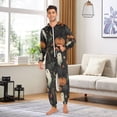 thumbnail image 6 of FORMRS Onesies Pajama for Adults Unisex Hoodie Winter Jumpsuit One Piece Sleepwear, Sizes S-2XL, Autumn Ghost Pattern, 6 of 7