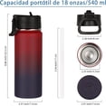 thumbnail image 2 of Botella de agua aislada para niños de 18 onzas, acero inoxidable con tapa de popote, termo de viaje reutilizable, 2 of 7