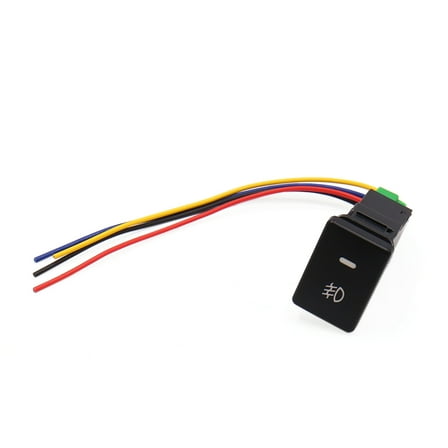 Black Plastic ON/OFF Push Button Foglight Switch Wiring Harness Fit for
