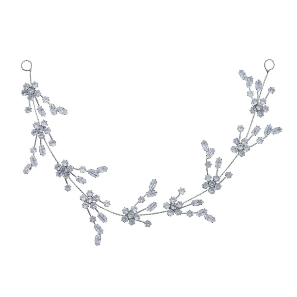 Circón plateado, flor para el cabello de boda, accesorio para el cabello de boda, accesorio para el cabello para mujer, tocado de novia con diamantes de imitación para mujeres y niñas