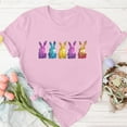 thumbnail image 4 of Staron Women's Casual Short Sleeve T-Shirt Easter Round Neck Basic Top Loose Comfy Relaxed Fashion Tee, Pink XXL, 4 of 4