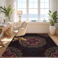 thumbnail image 3 of Design&I 8'x10' Washable Area Rug Snag-Free Wildlife Medallion With Dark Botanical Border Vintage Gothic Butterfly Playful for Dining Room, Large Office, Lounge, 3 of 7
