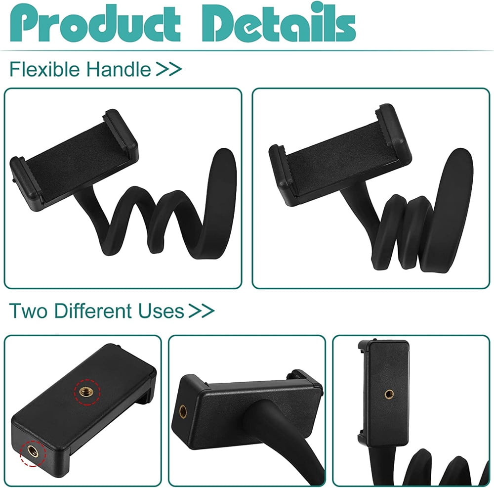 NOGIS 2 Pcs Stroller Phone Holder Portable Cell Phone Holder Stand Universal Stroller for Parent Baby Toddler Phone Clamp with Non Slip Silicone Arm Grip for Stroller Belly Bar Shopping Carts