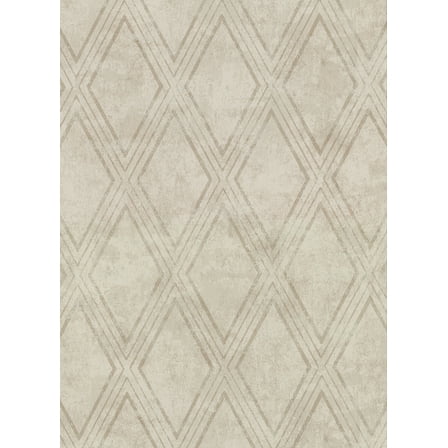 Warner Dartmouth Taupe Faux Plaster Geometric Wallpaper, 27-in by 27-ft, 60.8 sq. ft