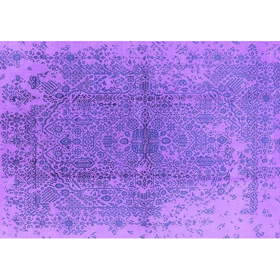 Ahgly Company Indoor Rectangle Oriental Purple Industrial Area Rugs, 6' x 9'