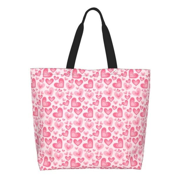 Disketp pink heart Bolsa Tote Estampada para Mujer, Bolso de Hombro y de Mano para Compras y Viajes