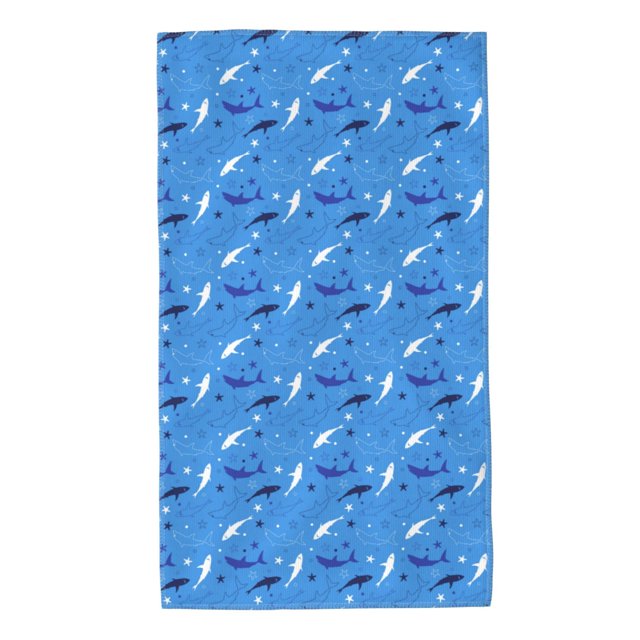 Fotbe Cute Shark Toalla Premium con Patrón, Toalla de Microfibra de Secado Rápido, Ligera y Altamente Absorbente (27.5x16in), Ideal para Uso Diario