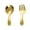 Gold, variant on Stainless Steel Kids Spoon and Fork Set Short Handle Toddler Flatware for Self Feeding, Gold