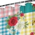thumbnail image 3 of Pioneer Flower Floral Print Pattern Shower Curtain 72"x84", Bathroom Decorative Shower Curtain Set with 12 Hooks, Waterproof Washable, 3 of 6