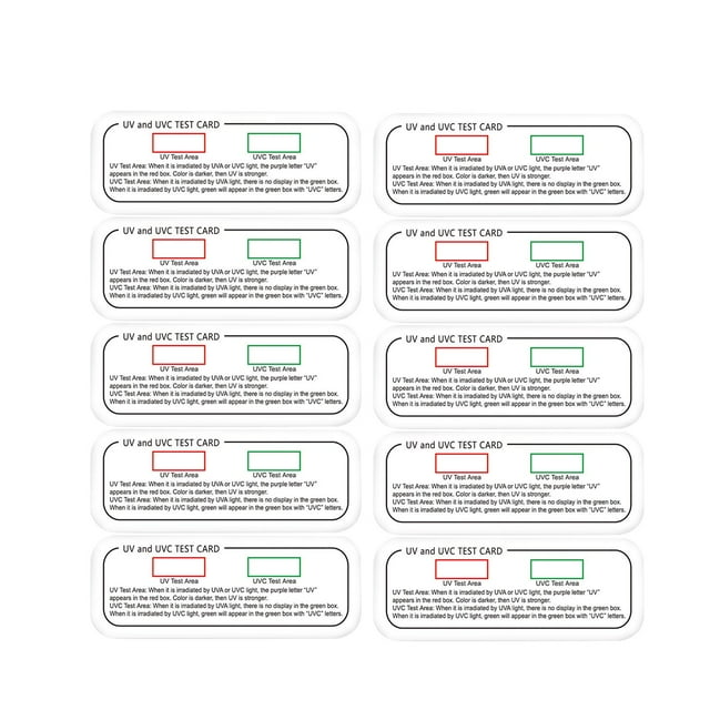 10 Piezas Tarjeta De Prueba De Luz UVC PVC Fácil De Usar Tarjeta Indicadora De Dosificación UV 3 En 1 SM SunniMix Tarjeta de prueba de luz UVC