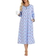 thumbnail image 1 of Neewe Women's Nightgown V-Neck Loungewear Long Sleeve Sleepdress Full Length Nightgown for Women S-2XL, 1 of 8