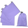 thumbnail image 1 of 5Pcs 210D Polyester Drawstring Bag with Toggle, 14 x 16 Inch Waterproof Travel Storage Foldable Stuff Sack Cinch for Gym Hiking Yoga Clothes Organizer, Light Purple, 1 of 5