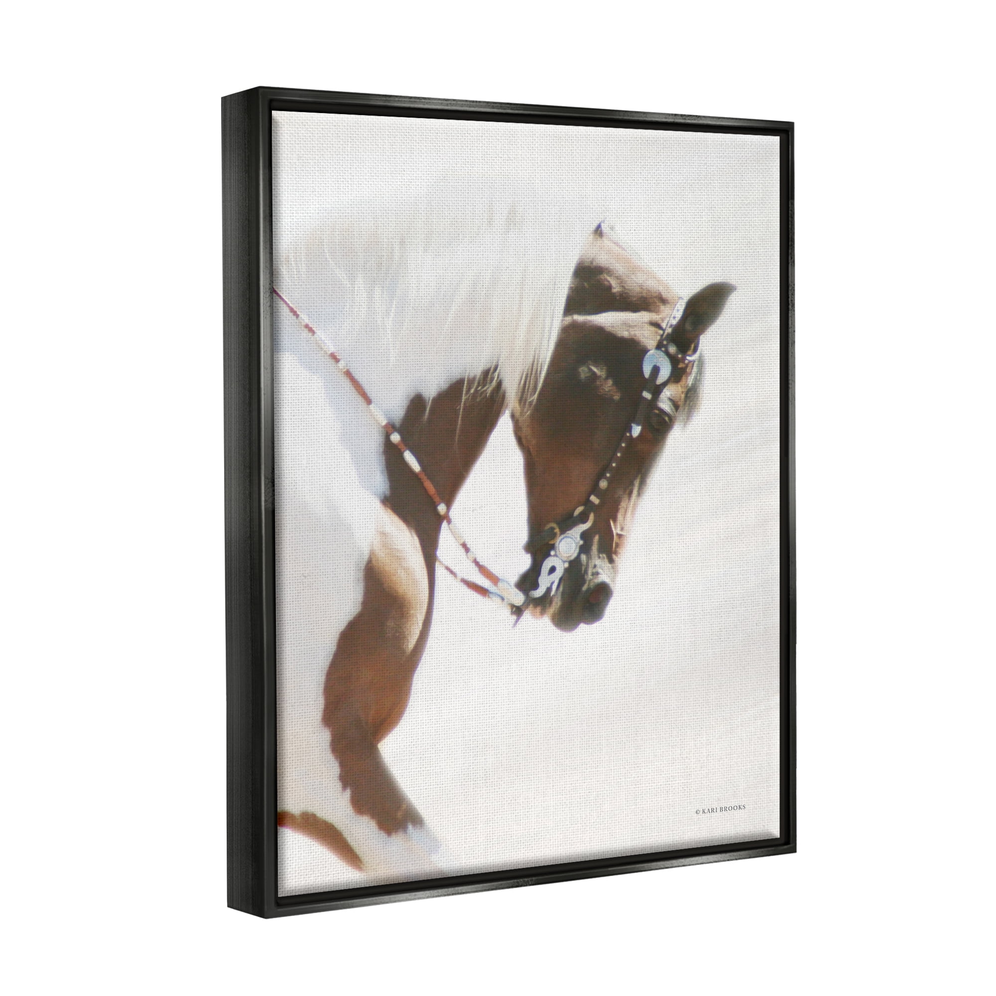 Stupell Industries Galloping Horse with Halter Animals & Insects Photography Black Floater Framed Art Print Wall Art, 25 x 31