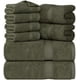 thumbnail image 1 of Utopia Towels Juego de toallas premium de 8 piezas, 2 toallas de baño, 2 toallas de mano y 4 paños de lavado, 600 g/m², 100% algodón hilado en anillos, toallas altamente absorbentes para baño, gimnasi, 1 of 9