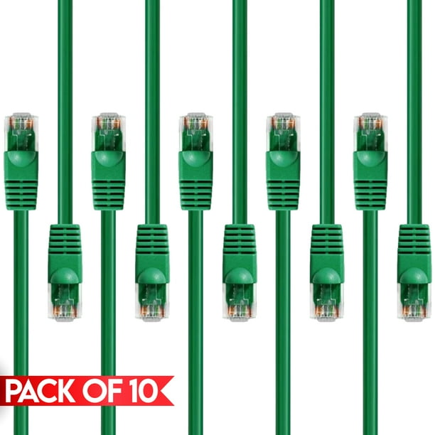 Cmple [10 PACK] 10 Feet Cat5 Patch Cord, Cat5e Cable, Cable