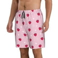 thumbnail image 2 of Naloa Strawberry And Heart Men's Beach Shorts, Surfing shorts, Swim trunks, Quick Dry Swim Trunks for Surfing Beach Fun - Large, 2 of 9