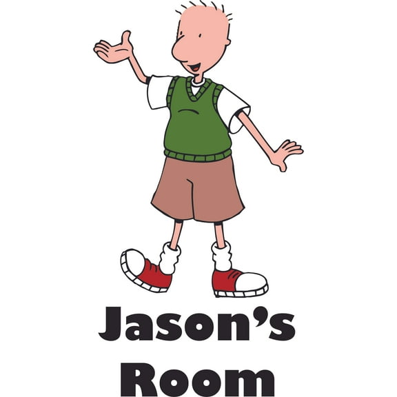Doug Show Douglas Cartoon Character Customized Wall Decal- Custom Vinyl Wall Art - Personalized Name - Baby Girls Boys Kids Bedroom Wall Decal Room Decor Wall Stickers Decoration Size (20x12 inch)