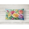 thumbnail image 2 of Carolines Treasures DAC1609PW1216 16 x 12 in. Unisex Roses in Watercolor Fabric Decorative Pillow, 2 of 4