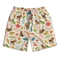 thumbnail image 3 of Uemuo Monkeys in the Jungle Pattern Men's Swim Trunks Hawaiian Beach Bathing Suit Swimsuits Beach Quick-Dry Shorts with Pockets-Medium, 3 of 9