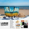 thumbnail image 6 of KLL Field Bicycle Young Sunflower Print Large Beach Tote Bag Women Waterproof Sandproof Zipper Beach Tote Bag for Pool Gym Grocery Travel with Wet Pocket, 6 of 7