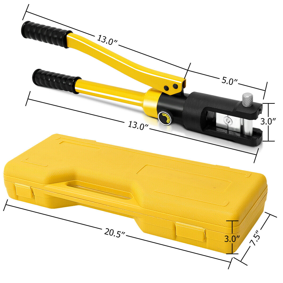 16 Ton Hydraulic Wire Crimper Crimping Tool Battery Cable Lug Terminal 11 Dies 
