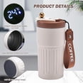 thumbnail image 5 of Flask with Temperature Display Thermal Flask Travel Coffee Cup 450ML Portable Insulated Coffee Cup Stainless Steel Thermal Travel Mug Leakproof Therma, 5 of 5