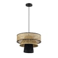 thumbnail image 3 of TOV Furniture Rylie 12.6"H Iron Metal & Raffia Pendant in Natural/Black, 3 of 7