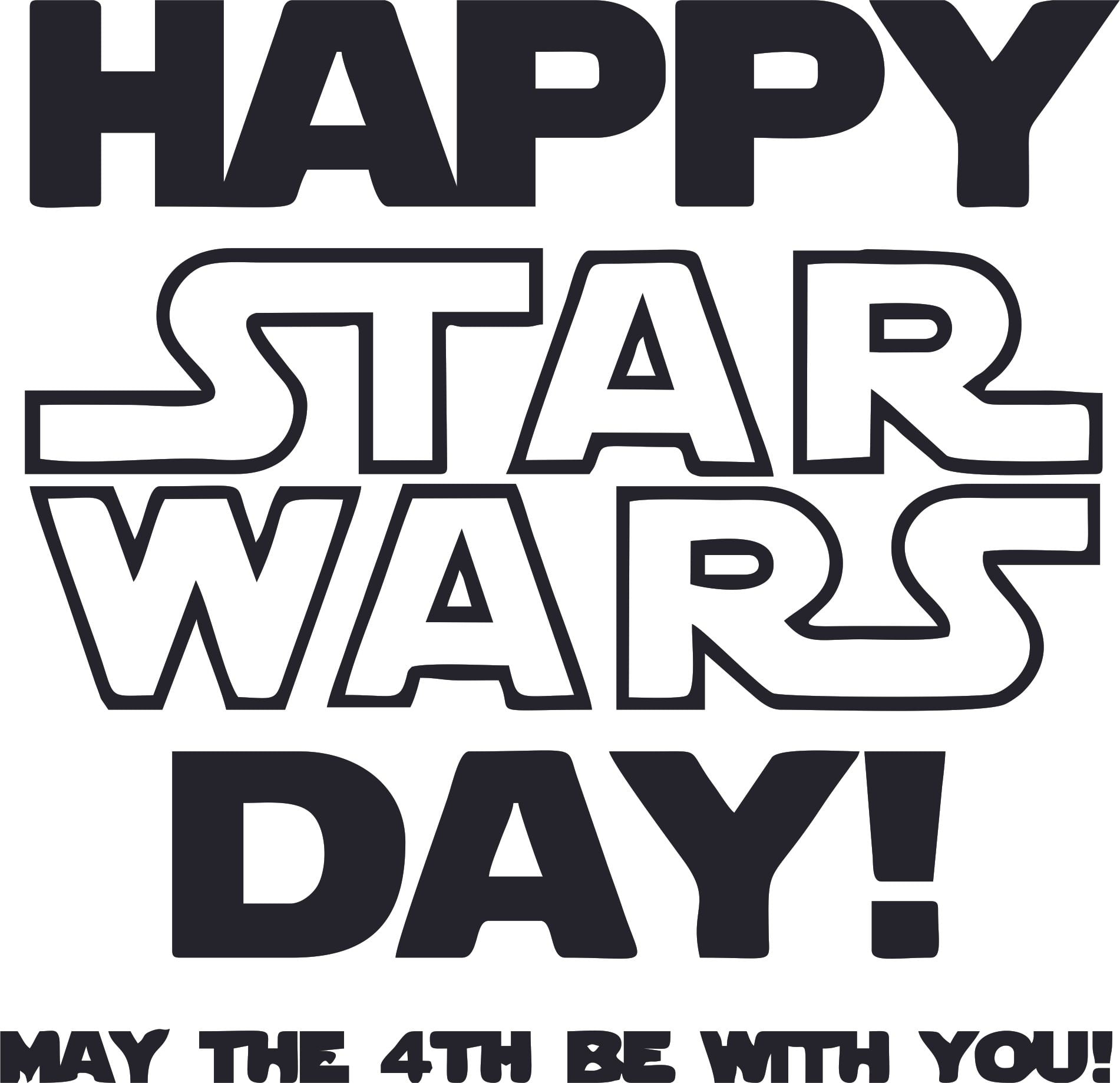 Happy Star Wars Day Cartoon Character Wall Art Vinyl Sticker Design