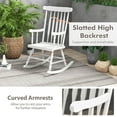 thumbnail image 7 of Costway Solid Wood Rocking Chair Porch Rocker Indoor Outdoor Seat Glossy Finish White, 7 of 7