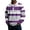 Purple, variant on Men's Waffle Sweatshirts Colorblock Striped Lapel Golf Tops Retro Long Sleeve Pullover Shirts