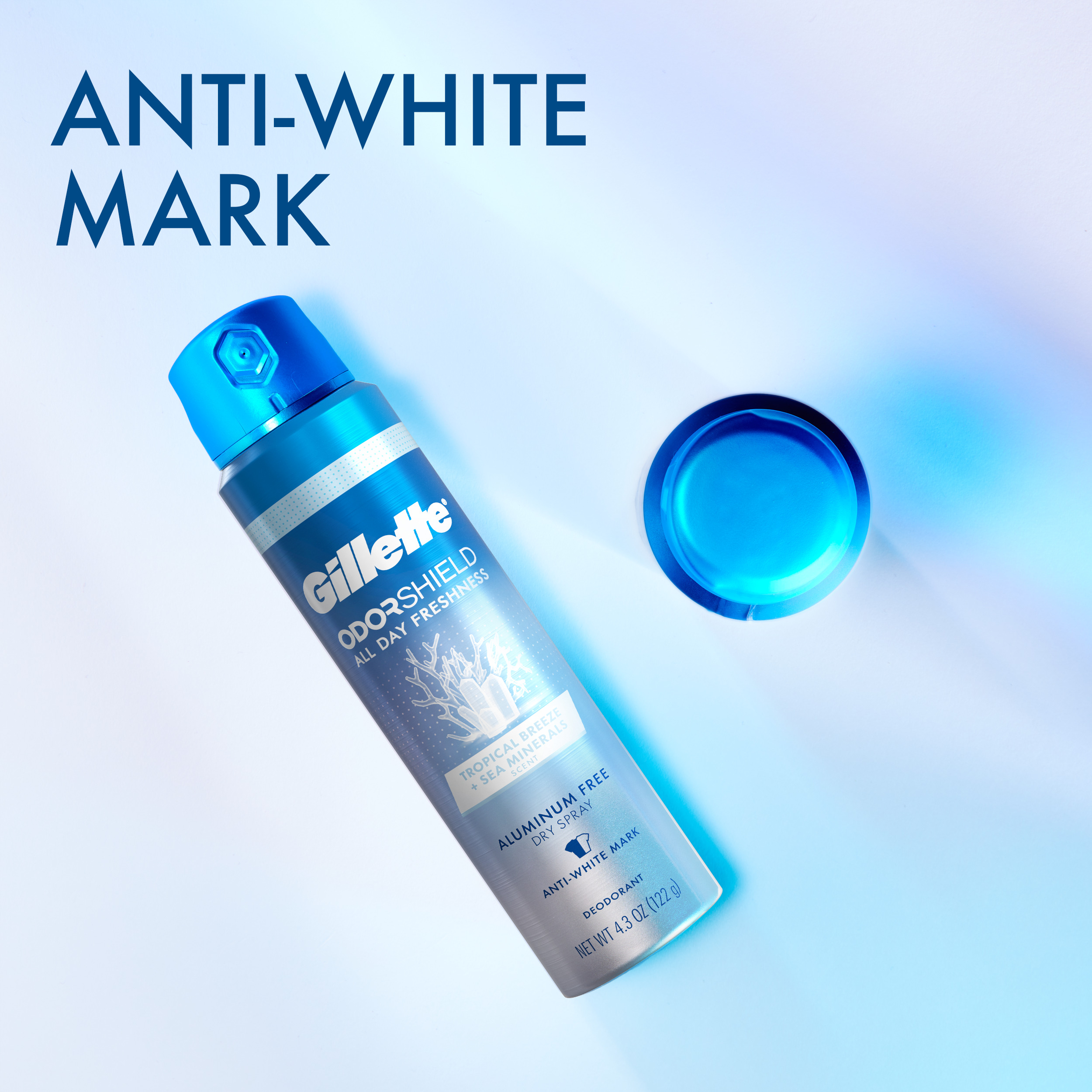 Gillette Aluminum Free Deodorant for Men, Dry Spray, Tropical Breeze, 4.3oz