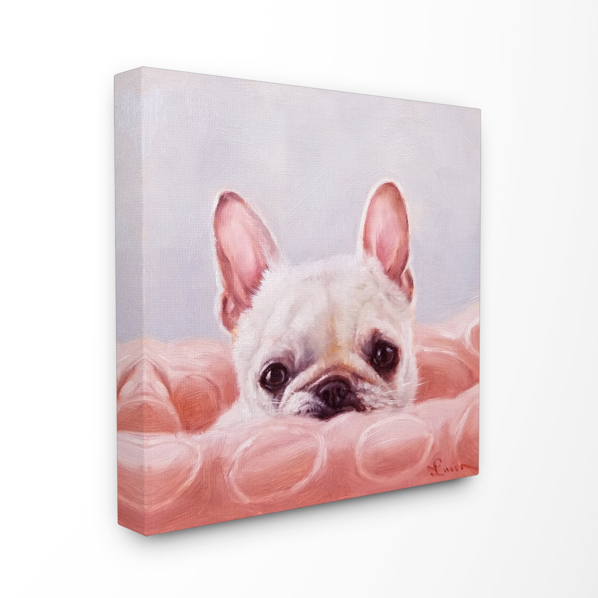 Stupell Home Décor Cute Puppy Portrait Dog Pet Painting Canvas Wall Art ...