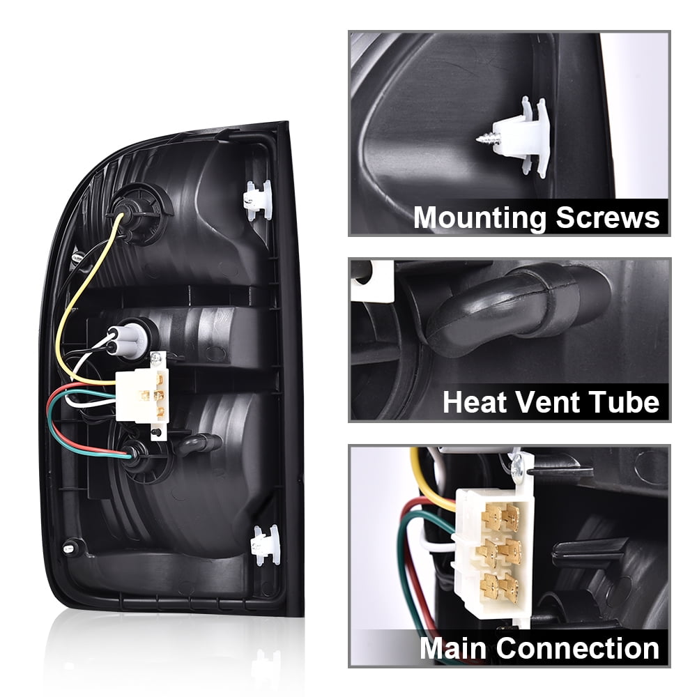 PIT66 Tail Lights Assembly Left&Right Side w/bulbs Fit for Toyota Tacoma 2001 2002 2003 2004