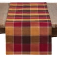 thumbnail image 5 of SARO 8571.BR1672B 16 x 72 in. Rectangle Stitched Plaid Cotton Blend Table Runner - Brown, 5 of 5