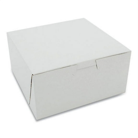 White One-Piece Non-Window Bakery Boxes, Standard, 3 x 6 x 6, White, Paper, 250/Carton | Bundle of 2 Cartons