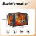 2 Slice Toaster Cover with Pockets, Vintage Stained Glass Fox Toaster