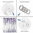thumbnail image 3 of Purple Shower Curtain Set - Extra Long 72" x 96" Washable Bathtub Curtain with 12 Hooks, Eucalyptus Leaves Waterproof Fabric Stall Shower Curtains for Bathroom/Bathtub Décor, 3 of 6